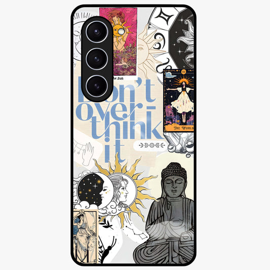 Ethereal Thoughts Glass Case showing flat back view with dreamy artistic artwork and glossy glass finish.