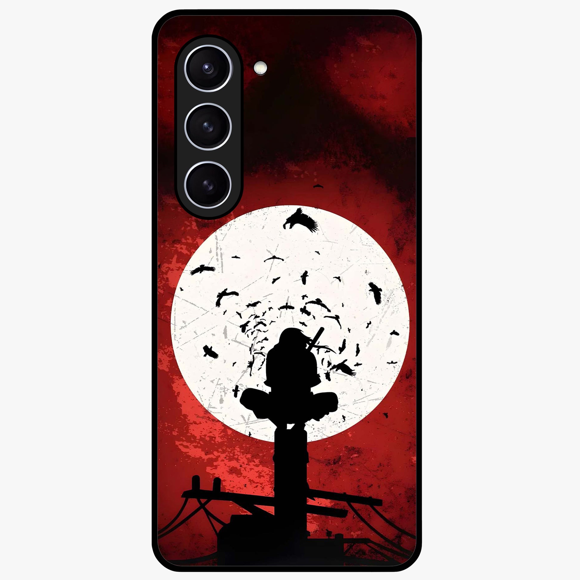 Itachi Limited Edition Naruto Anime Glass Case showing flat back view with iconic anime character artwork and glossy glass finish.
