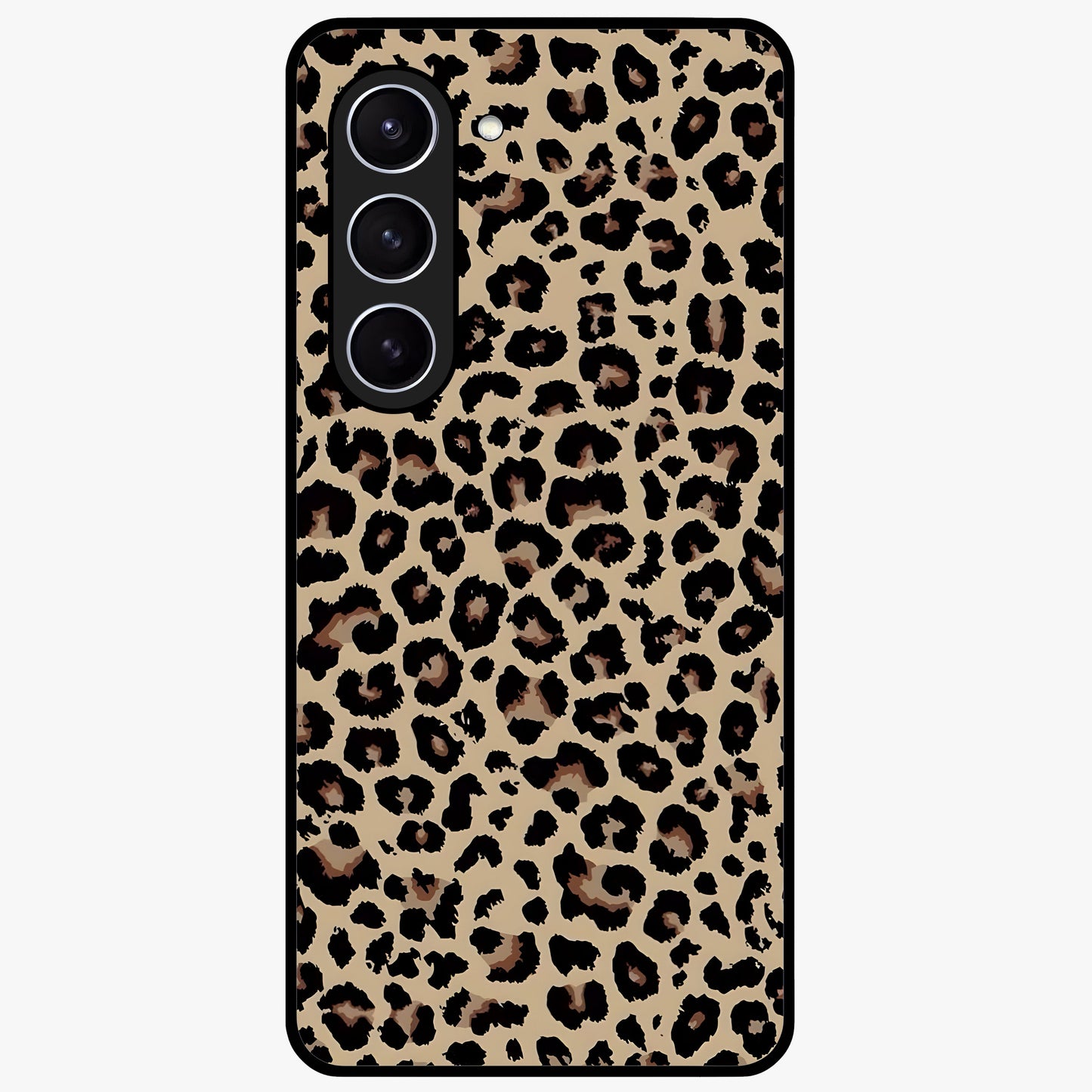 Savage Chic Pattern Glass Case showing flat back view with stylish patterned artwork and glossy glass finish.