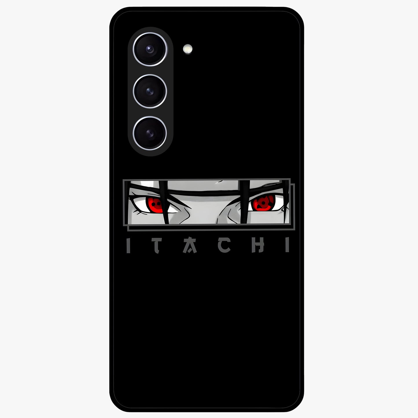 Scarlet Gaze Dominance Glass Case showing flat back view with striking red themed artwork and glossy glass finish.