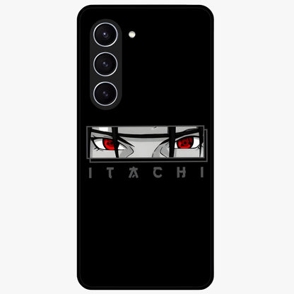 Scarlet Gaze Dominance Glass Case showing flat back view with striking red themed artwork and glossy glass finish.
