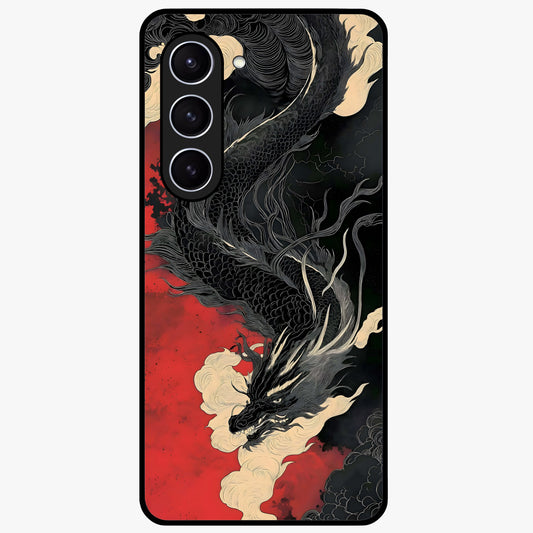 Shadow Dragon Fury Glass Case showing flat back view with fierce dragon artwork and glossy glass finish.