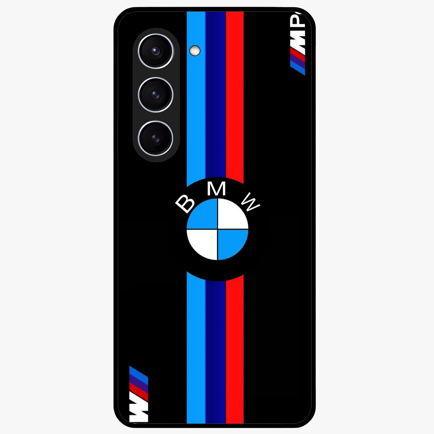 Turbo BMW Beast Glass Case showing flat back view with high performance sports car artwork and glossy glass finish.