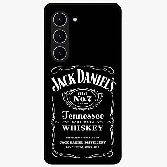 Vintage Whiskey Heritage Glass Case showing flat back view with classic whiskey inspired artwork and glossy glass finish.