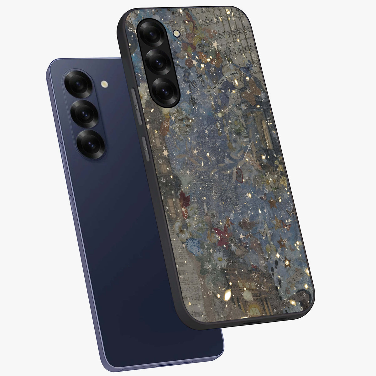 Aesthetic Astrolophia Glass Case displayed in angled mockup highlighting artistic aesthetic elements and smooth glass surface.