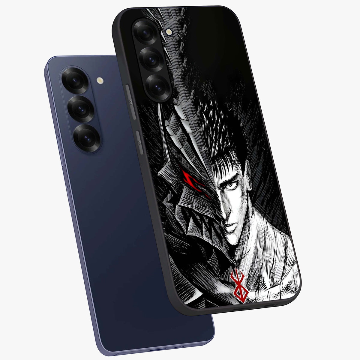 Berserker Blood Oath Glass Case displayed in angled mockup highlighting dark fantasy graphic design and powerful theme.