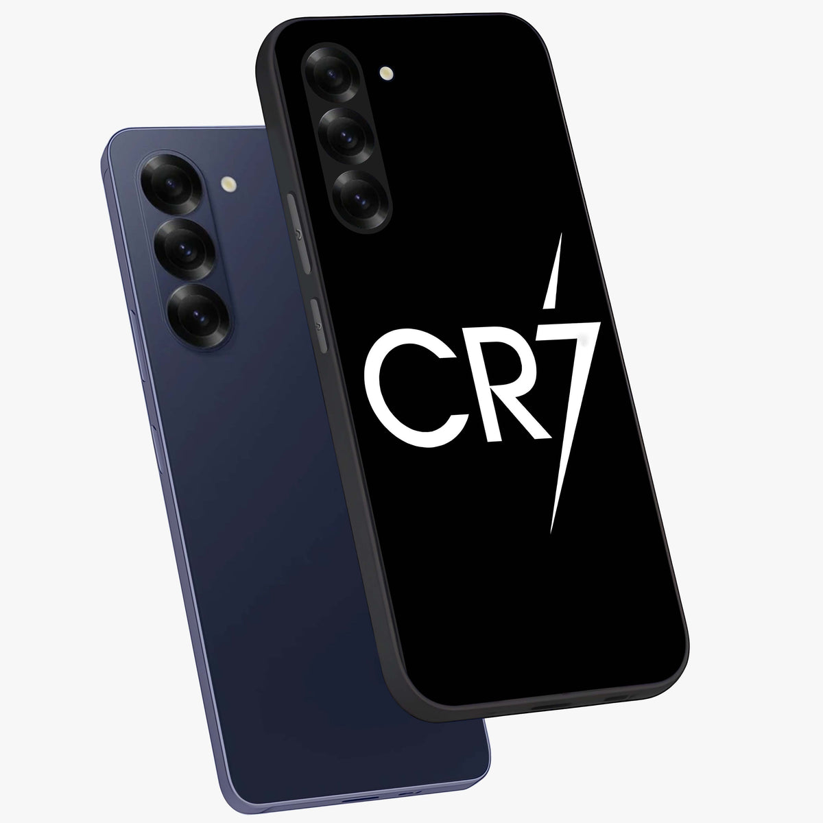 Cr7 Elite Strike Glass Case displayed in angled mockup highlighting powerful sports graphic with bold athletic theme.