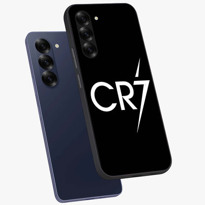 Cr7 Elite Strike Glass Case displayed in angled mockup highlighting powerful sports graphic with bold athletic theme.
