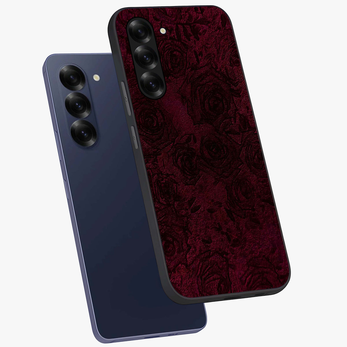 Crimson Fade Flow Glass Case displayed in angled mockup highlighting smooth gradient design with modern aesthetic style.