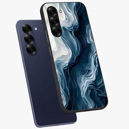 Ethereal Paper Marble Glass Case displayed in angled mockup highlighting elegant marble pattern with modern aesthetic style.