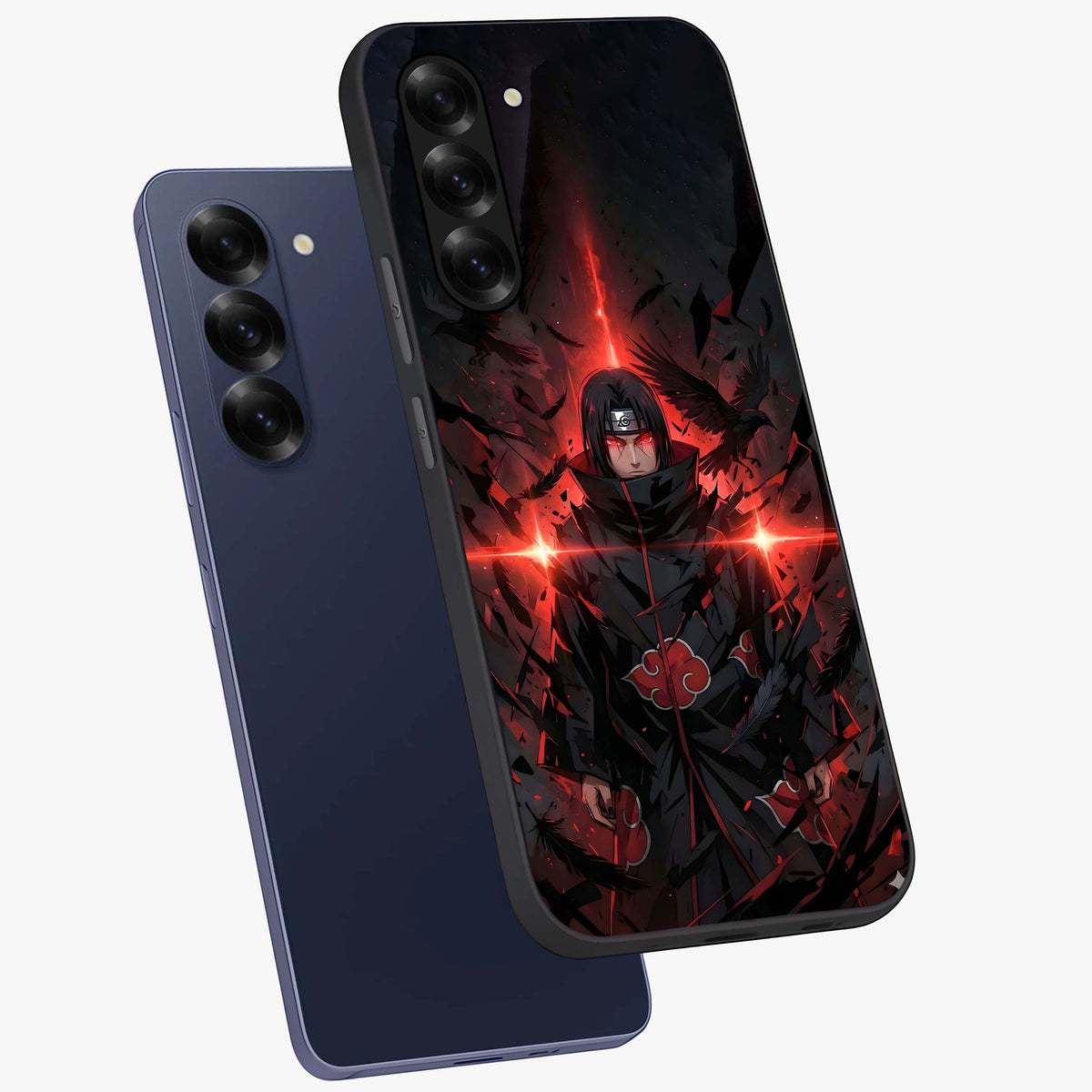 Focused Blade Discipline Glass Case displayed in angled mockup highlighting clean minimal text artwork with modern aesthetic style.