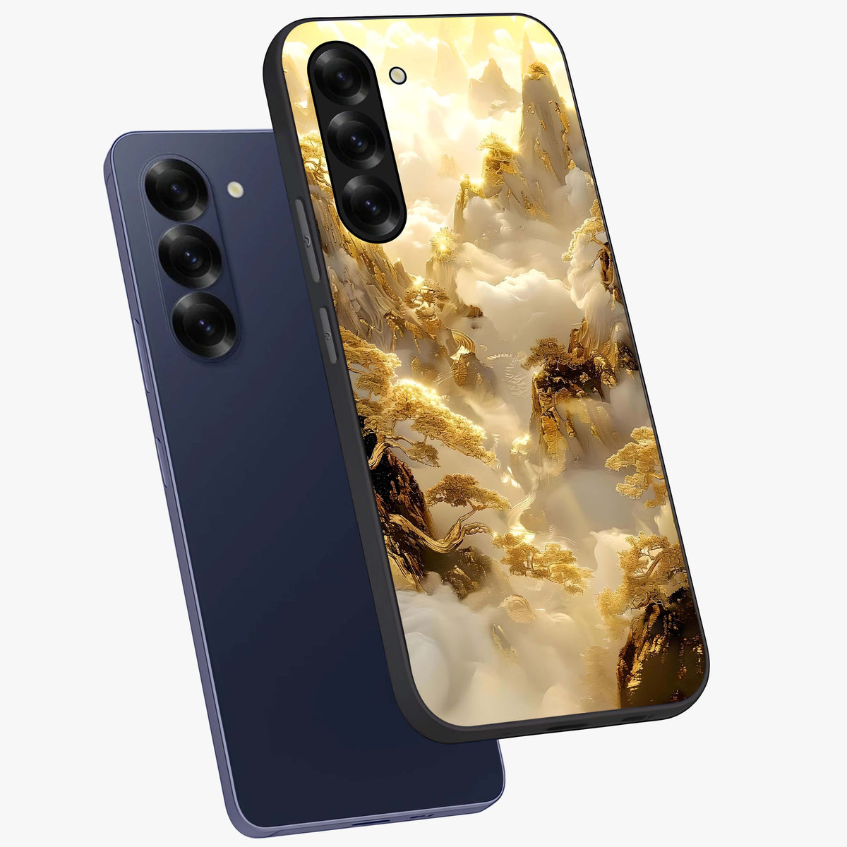 Gates Of Illumination Glass Case displayed in angled mockup highlighting radiant portal inspired design with fantasy aesthetic.