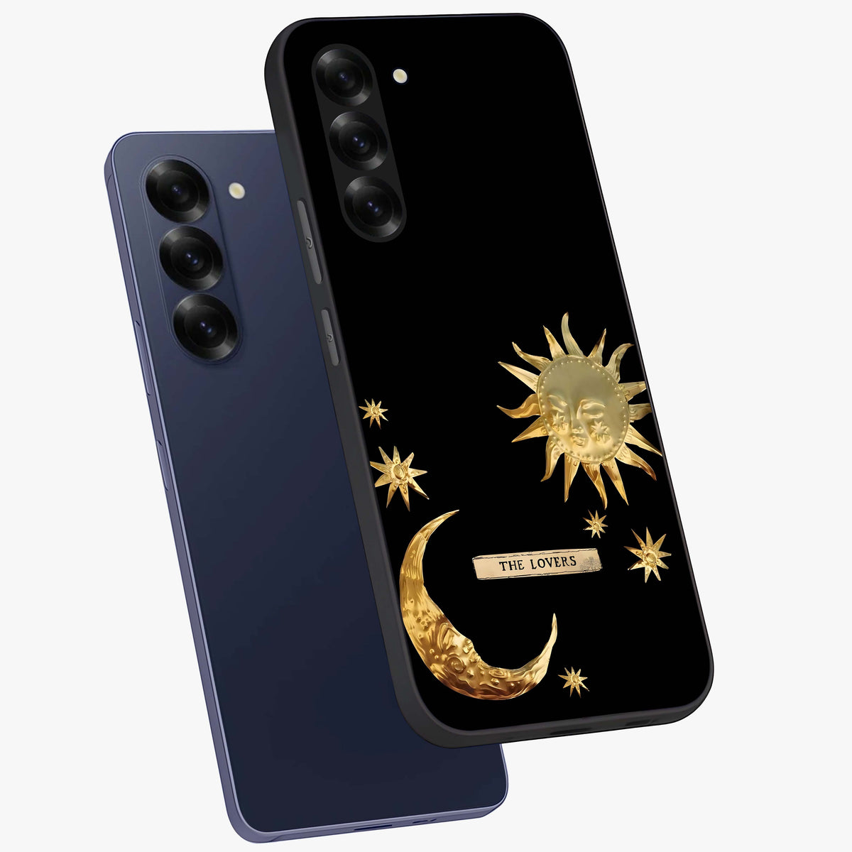 Gold Sun Blush Glass Case displayed in angled mockup highlighting radiant sun design with warm golden aesthetic.