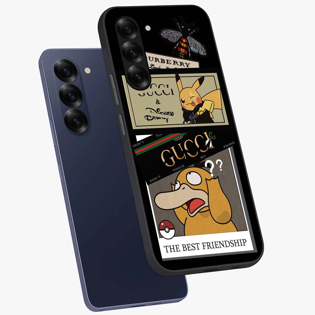 Gucci Play Mashup Glass Case displayed in angled mockup highlighting stylish fashion mashup design with bold aesthetic.