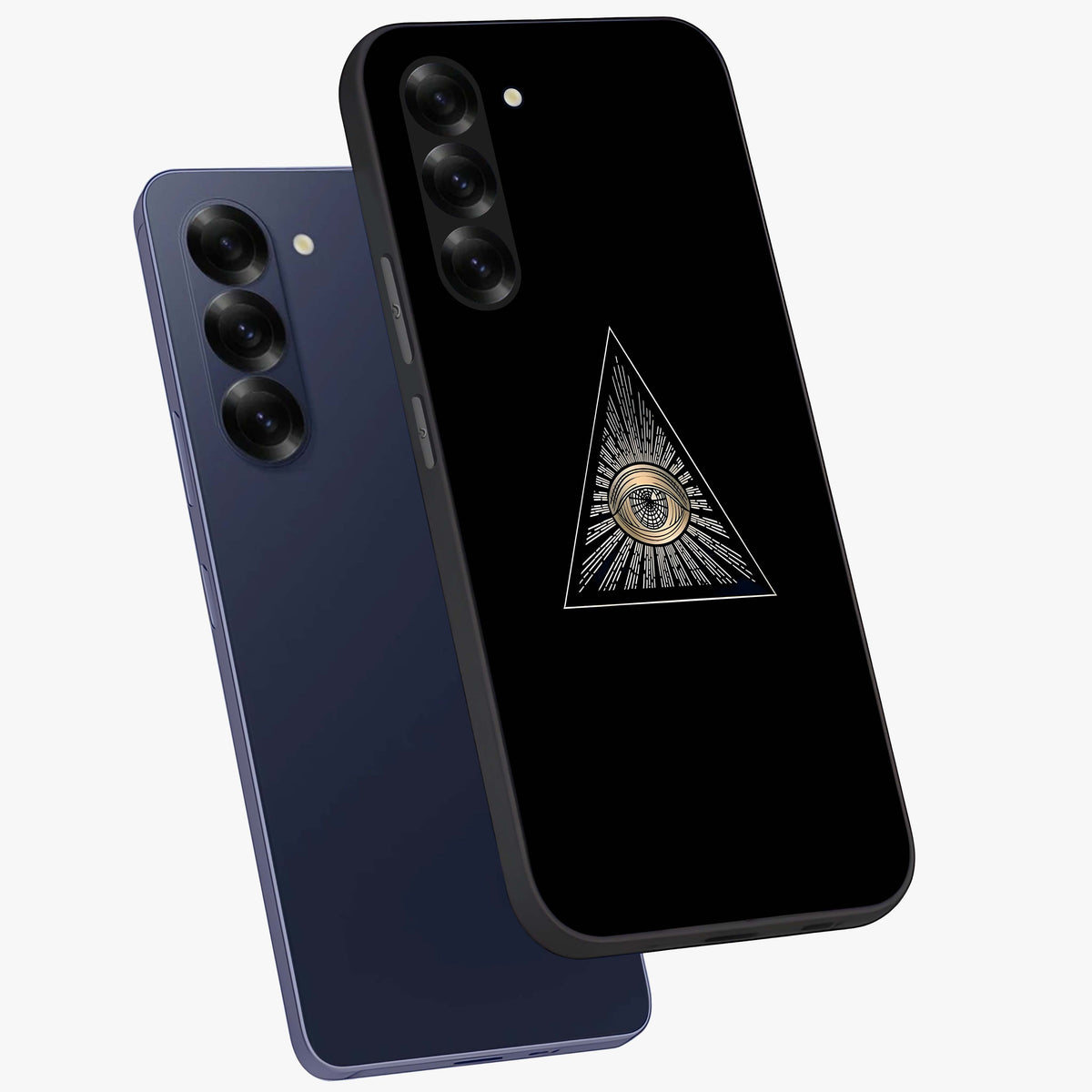 Illuminati Evil Glass Case displayed in angled mockup highlighting dark occult inspired design with bold aesthetic style.