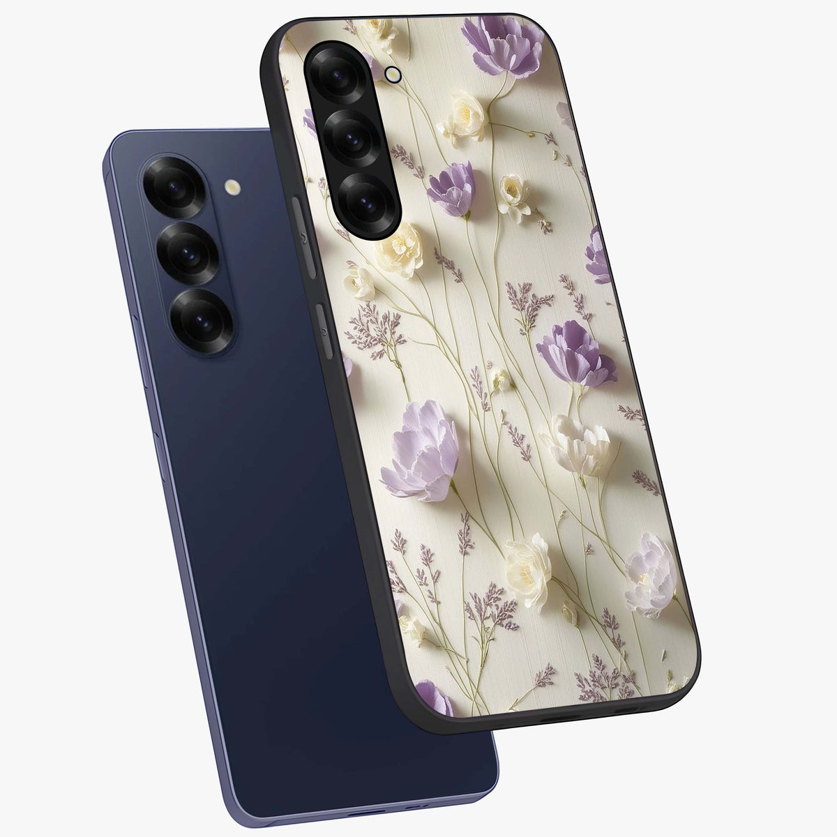 Lilac Breeze Harmony Glass Case displayed in angled mockup highlighting calm lilac breeze design with soothing aesthetic style.