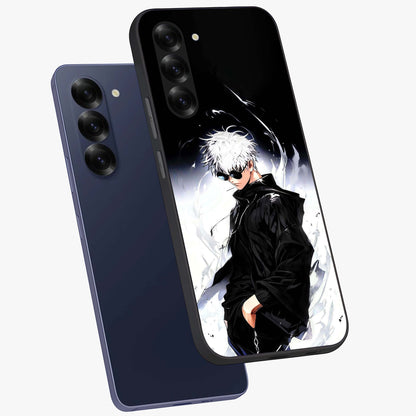 Limitless Shadow King Glass Case displayed in angled mockup highlighting dramatic dark hero design with intense aesthetic.