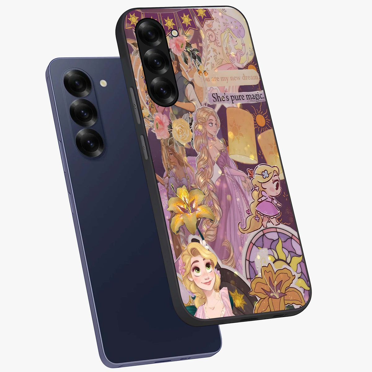 Magical Tangled Dream Glass Case displayed in angled mockup highlighting whimsical fantasy design with magical aesthetic.