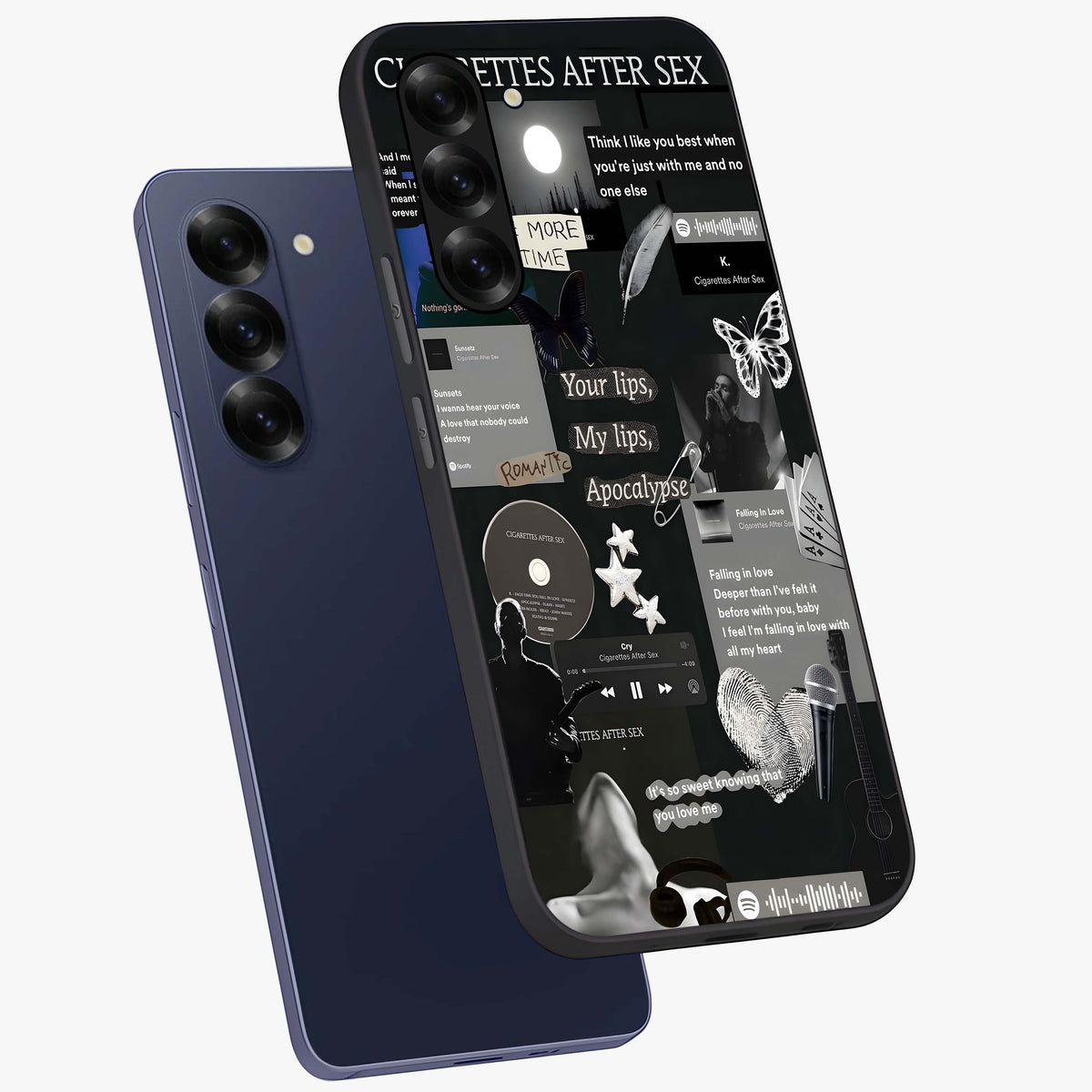 Midnight Love Echo Glass Case displayed in angled mockup highlighting elegant love inspired design with deep aesthetic style.