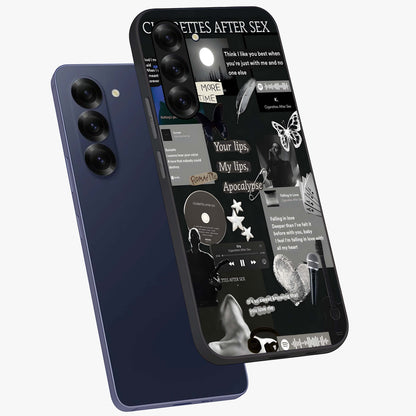 Midnight Love Echo Glass Case displayed in angled mockup highlighting elegant love inspired design with deep aesthetic style.