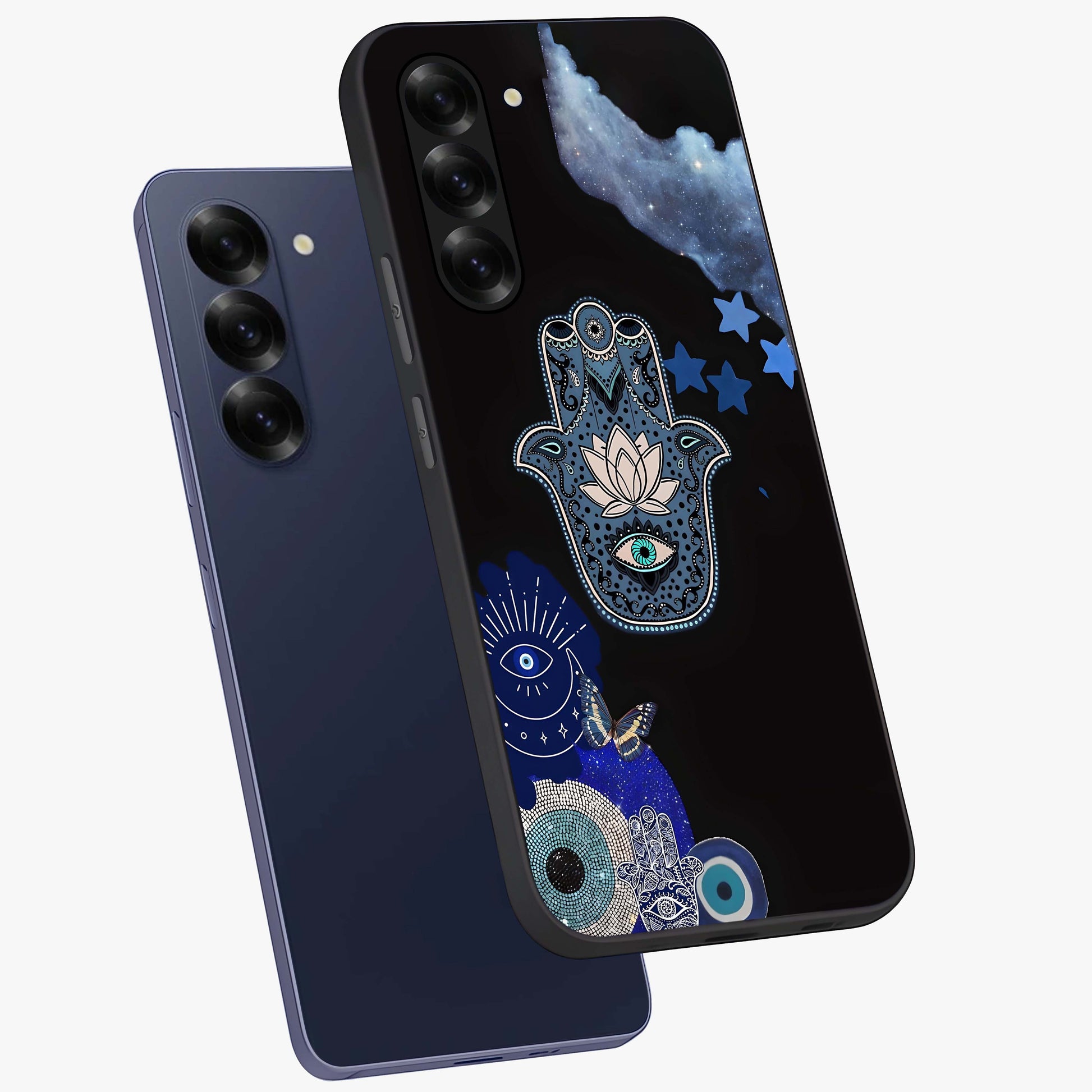 Mystic Hand Aura Glass Case displayed in angled mockup highlighting magical aura design with spiritual aesthetic style.