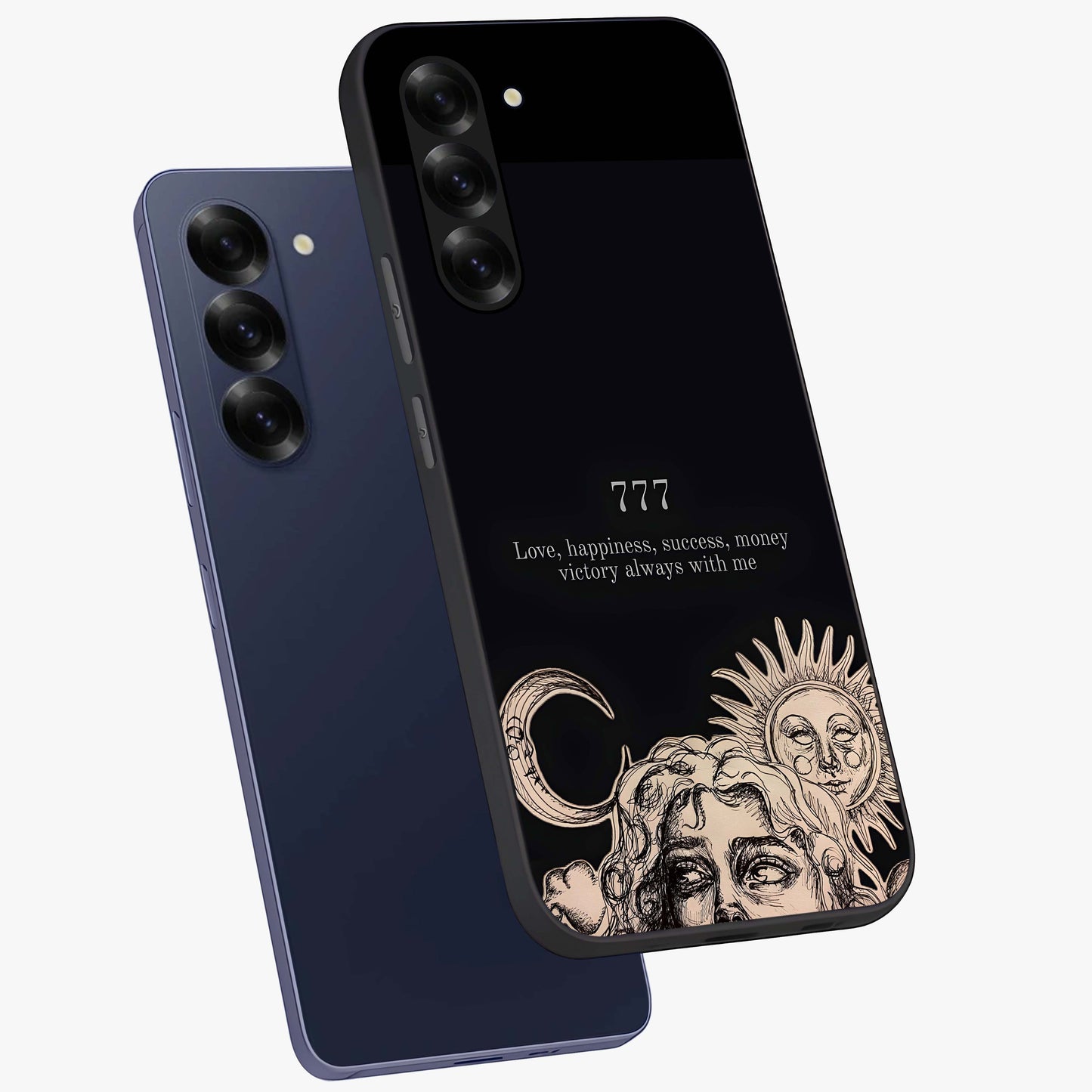 Mystic Victory Aura Glass Case displayed in angled mockup highlighting energetic aura design with bold mystical aesthetic.