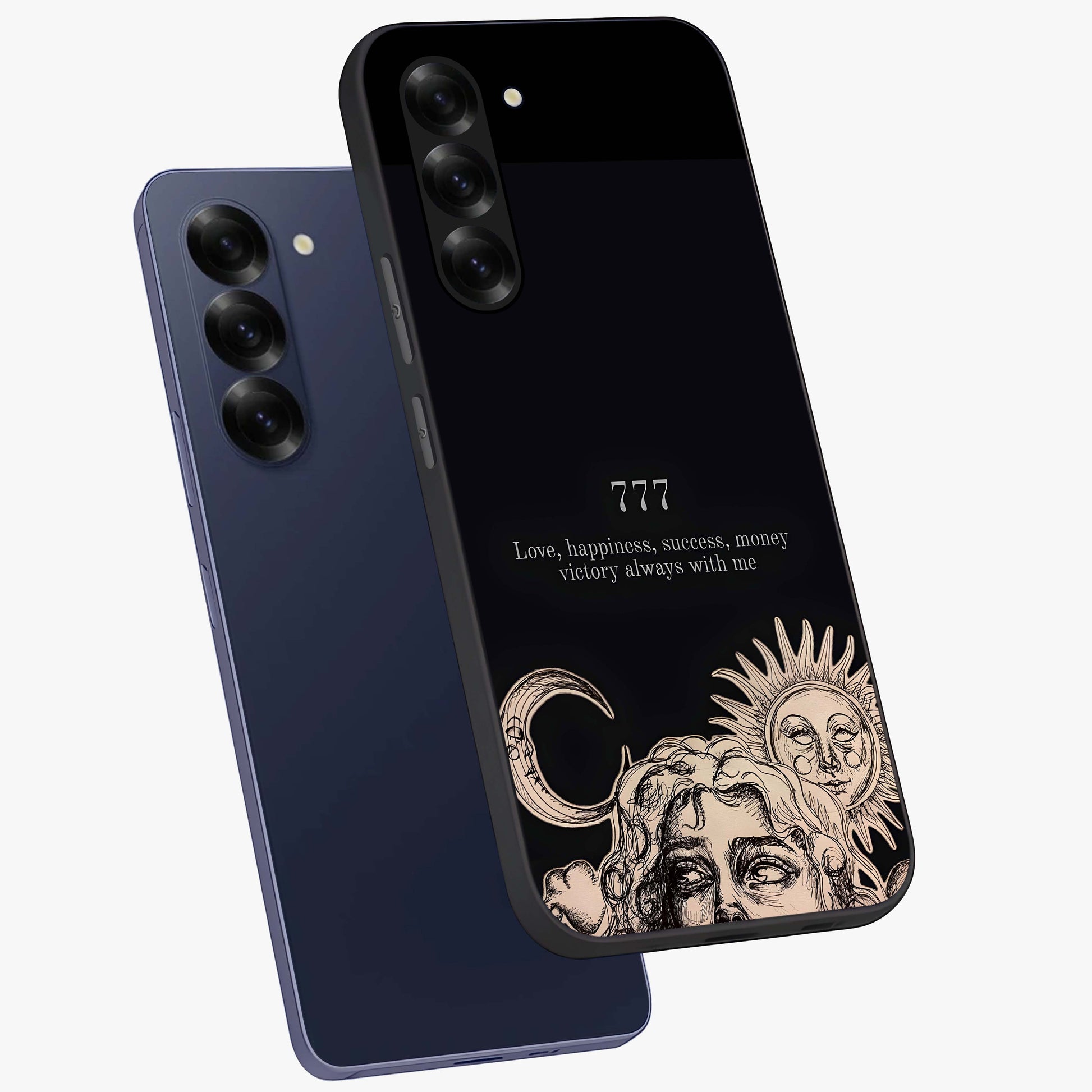 Mystic Victory Aura Glass Case displayed in angled mockup highlighting energetic aura design with bold mystical aesthetic.
