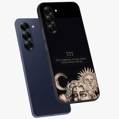 Mystic Victory Aura Glass Case displayed in angled mockup highlighting energetic aura design with bold mystical aesthetic.