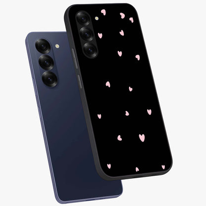 Pink Love Drops Glass Case displayed in angled mockup highlighting cute love drop design with vibrant pink aesthetic.