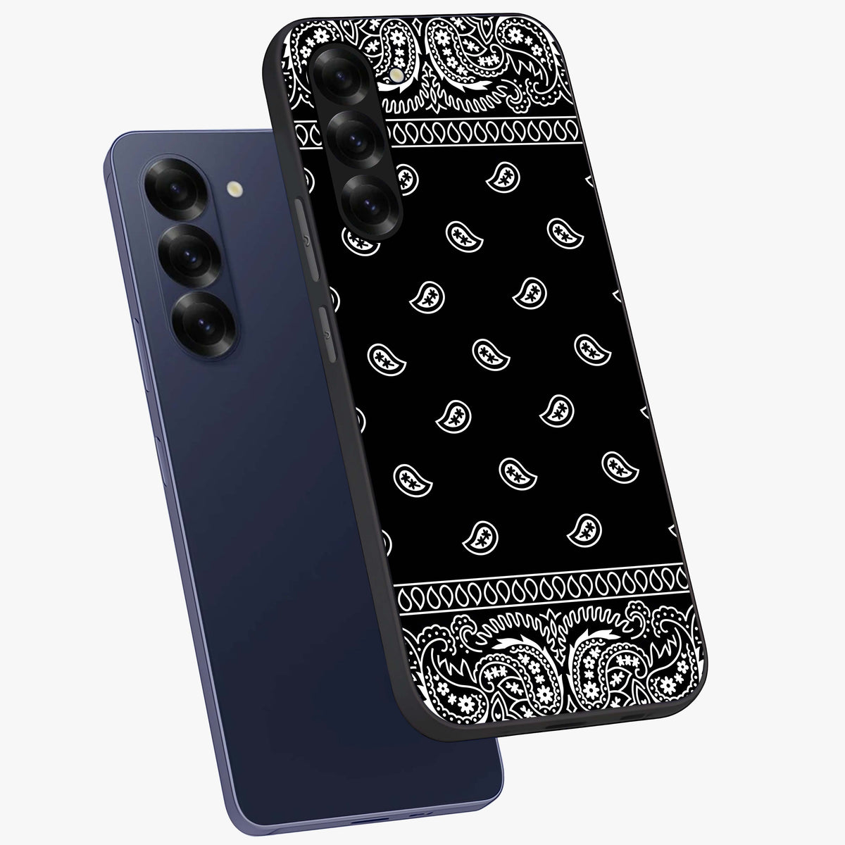 Retro Rebel Threads Glass Case displayed in angled mockup highlighting retro inspired graphic design with rebellious aesthetic.