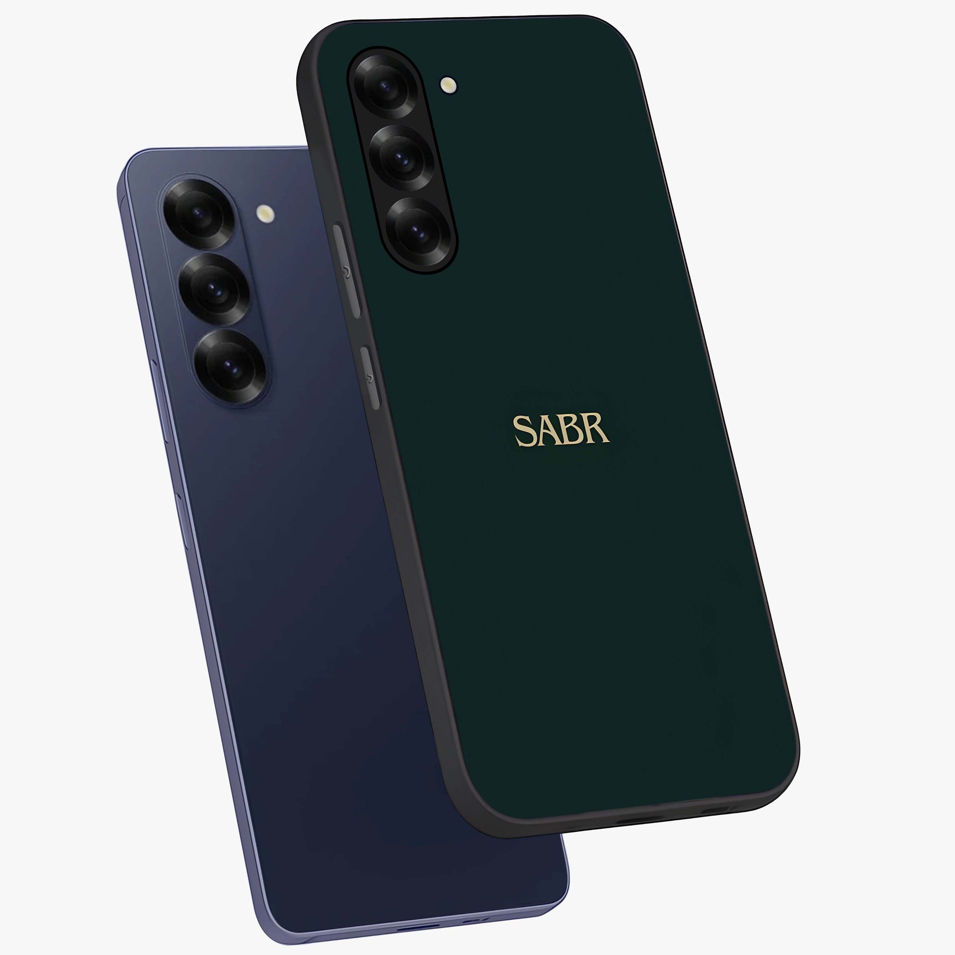 Sabr Minimal Patience Glass Case displayed in angled mockup highlighting simple inspirational design with clean aesthetic style.