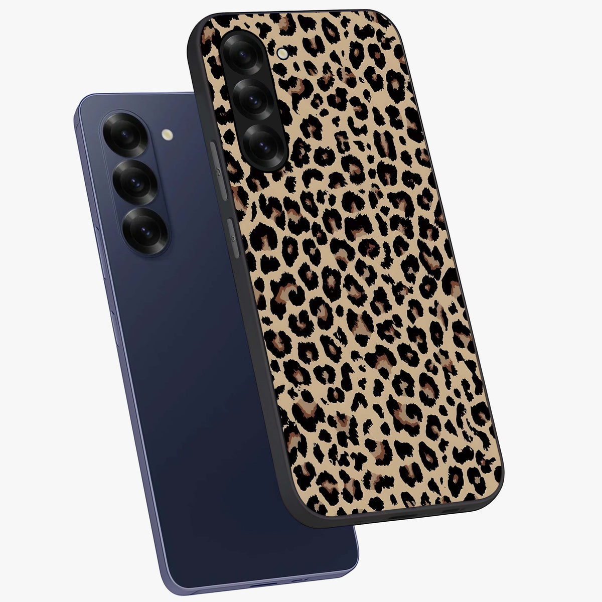 Savage Chic Pattern Glass Case displayed in angled mockup highlighting bold fashion inspired design with chic aesthetic.