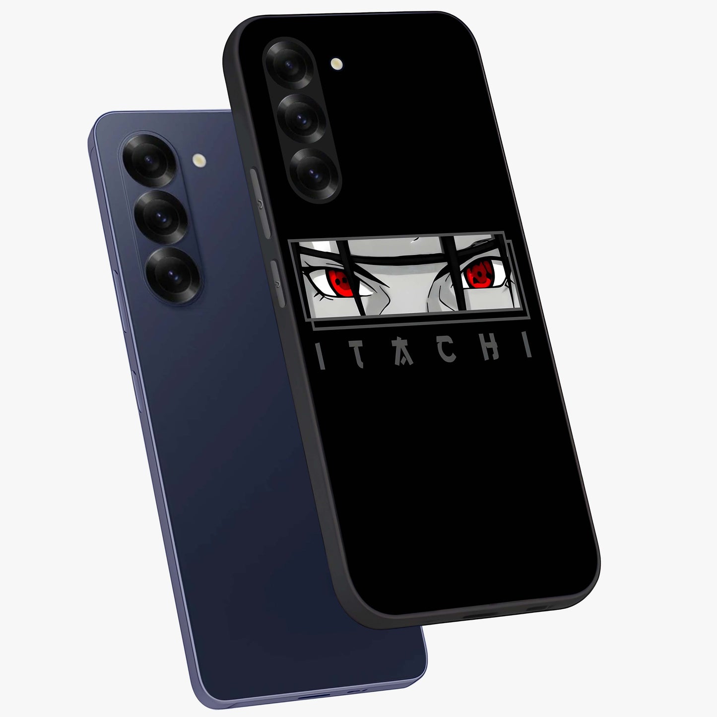 Scarlet Gaze Dominance Glass Case displayed in angled mockup highlighting intense visual design with bold scarlet aesthetic.