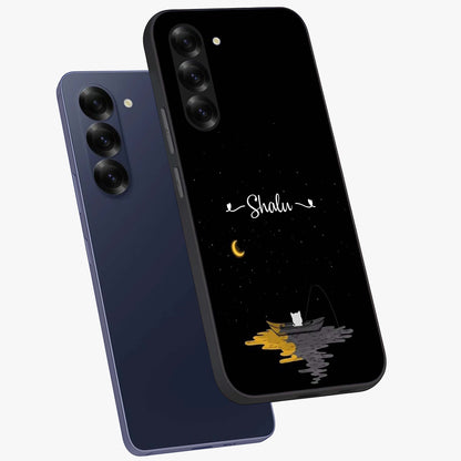 Silent Night Row Glass Case displayed in angled mockup highlighting peaceful evening design with dreamy night aesthetic.