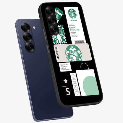 Starbucks Mocha Glass Case displayed in angled mockup highlighting stylish mocha themed design with cozy café aesthetic.