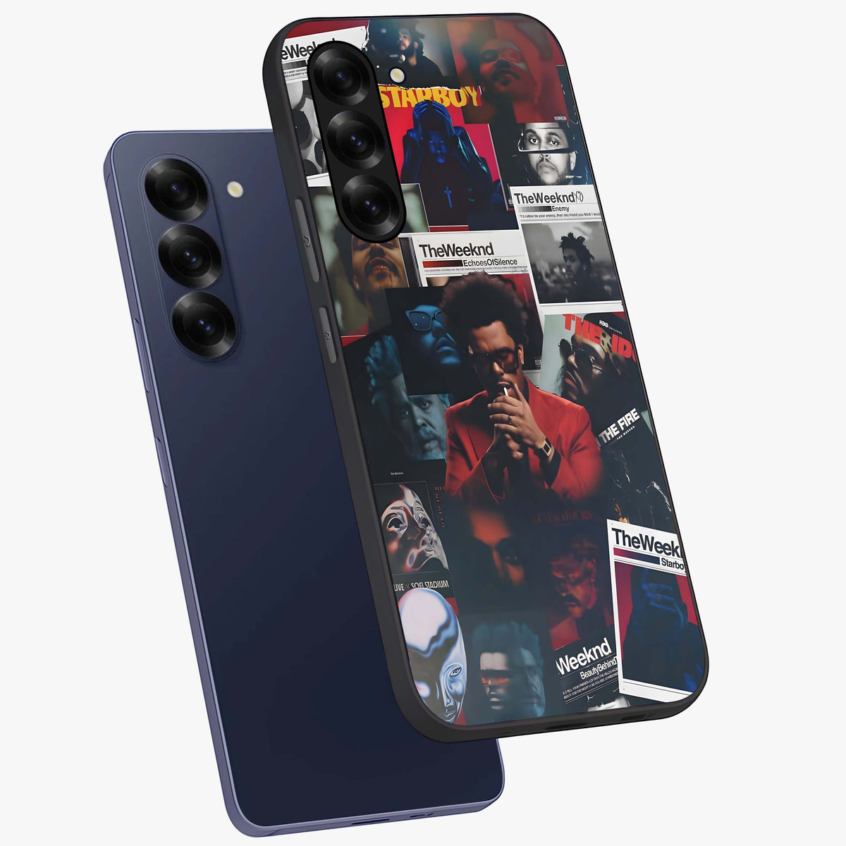 The Weeknd Glass Case displayed in angled mockup highlighting stylish pop culture inspired design with modern aesthetic.