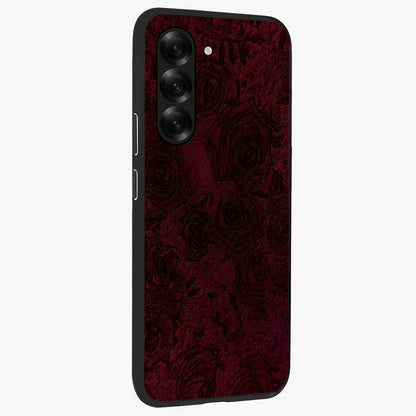 Crimson Fade Flow Glass Case upright view showcasing dynamic crimson flow artwork with stylish abstract theme.