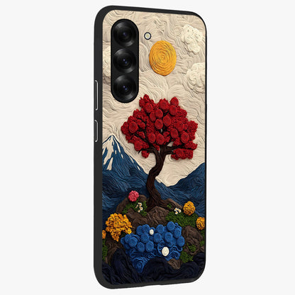 Eternal Nature Tapestry Glass Case upright view showcasing elegant nature tapestry design with decorative style.