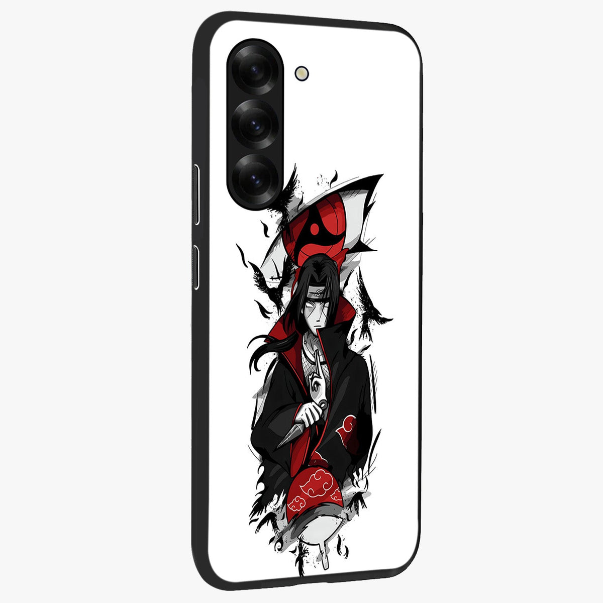 Itachi Limited Edition Naruto Anime Glass Case upright view showcasing intense anime artwork with powerful character theme.