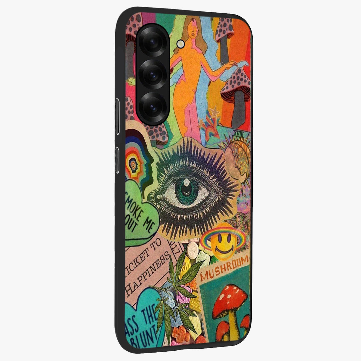 Mystic Eye Wonderland Glass Case upright view showcasing symbolic eye artwork with mysterious fantasy theme.