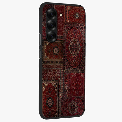 Persian Velvet Tale Glass Case upright view showcasing elegant Persian artwork with classic heritage theme.