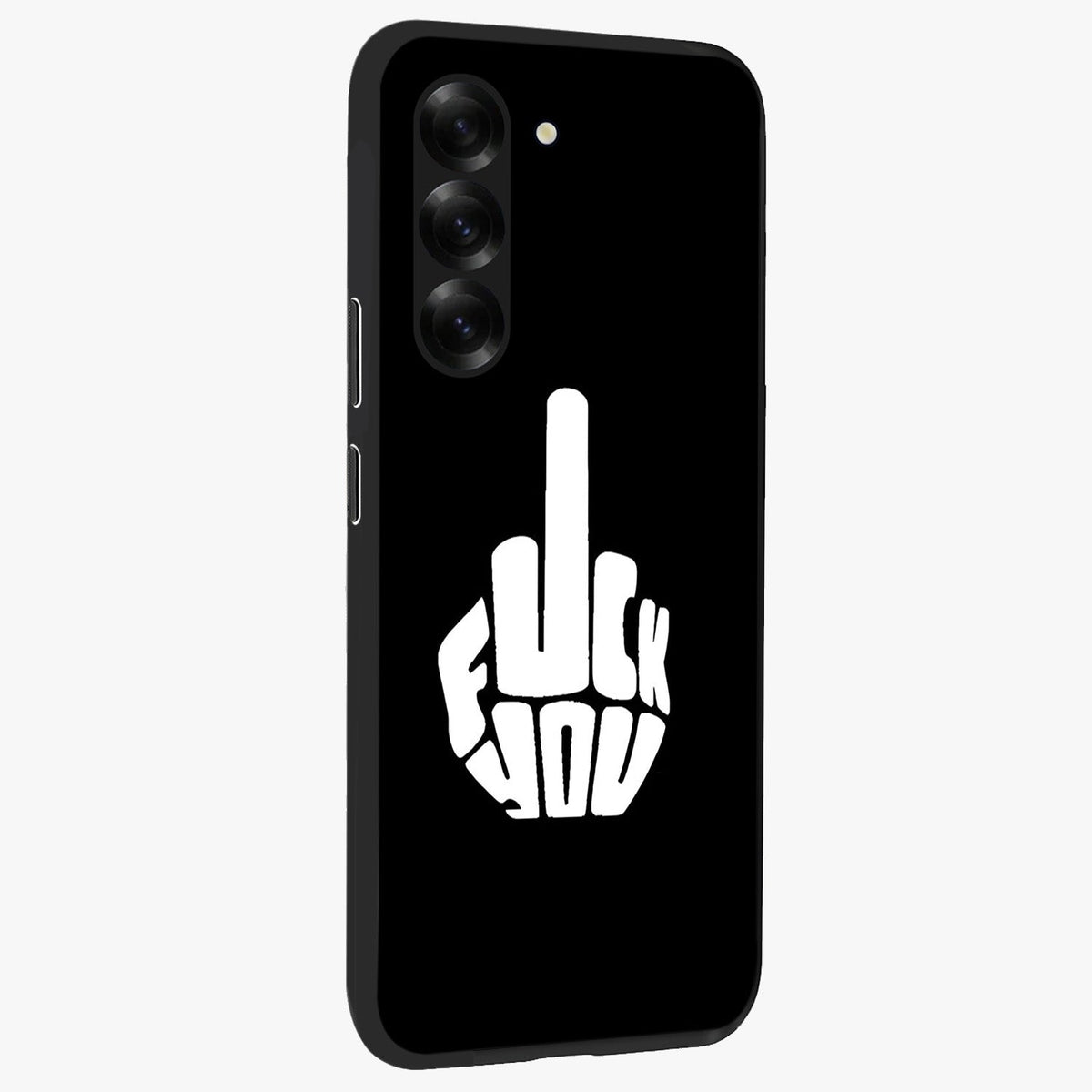 Rebel Mode On Glass Case upright view showcasing striking statement artwork with bold rebellious theme.