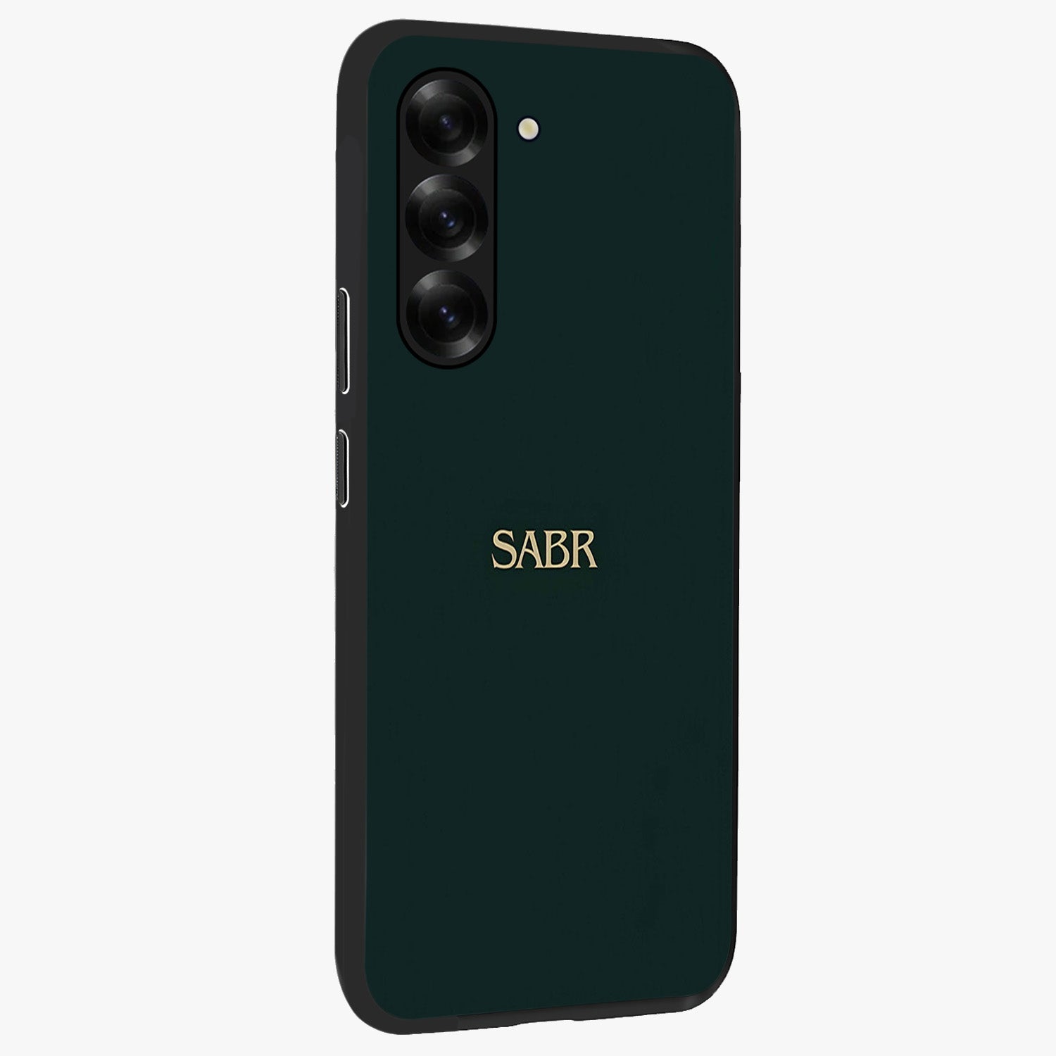 Sabr Minimal Patience Glass Case upright view showcasing calm minimalist artwork with motivational patience theme.