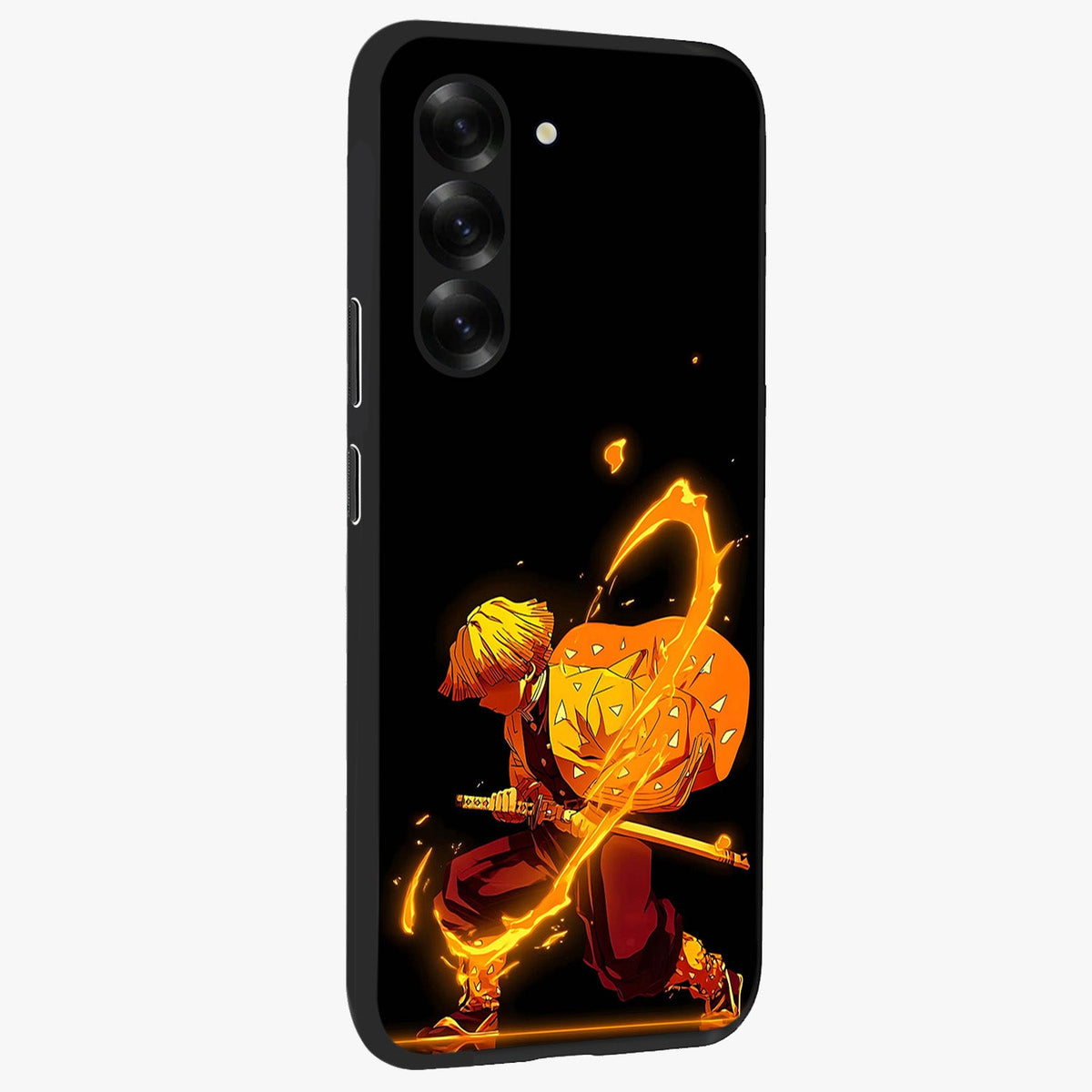 Thunder Flame Execution Glass Case upright view showcasing explosive flame artwork with dynamic action theme.