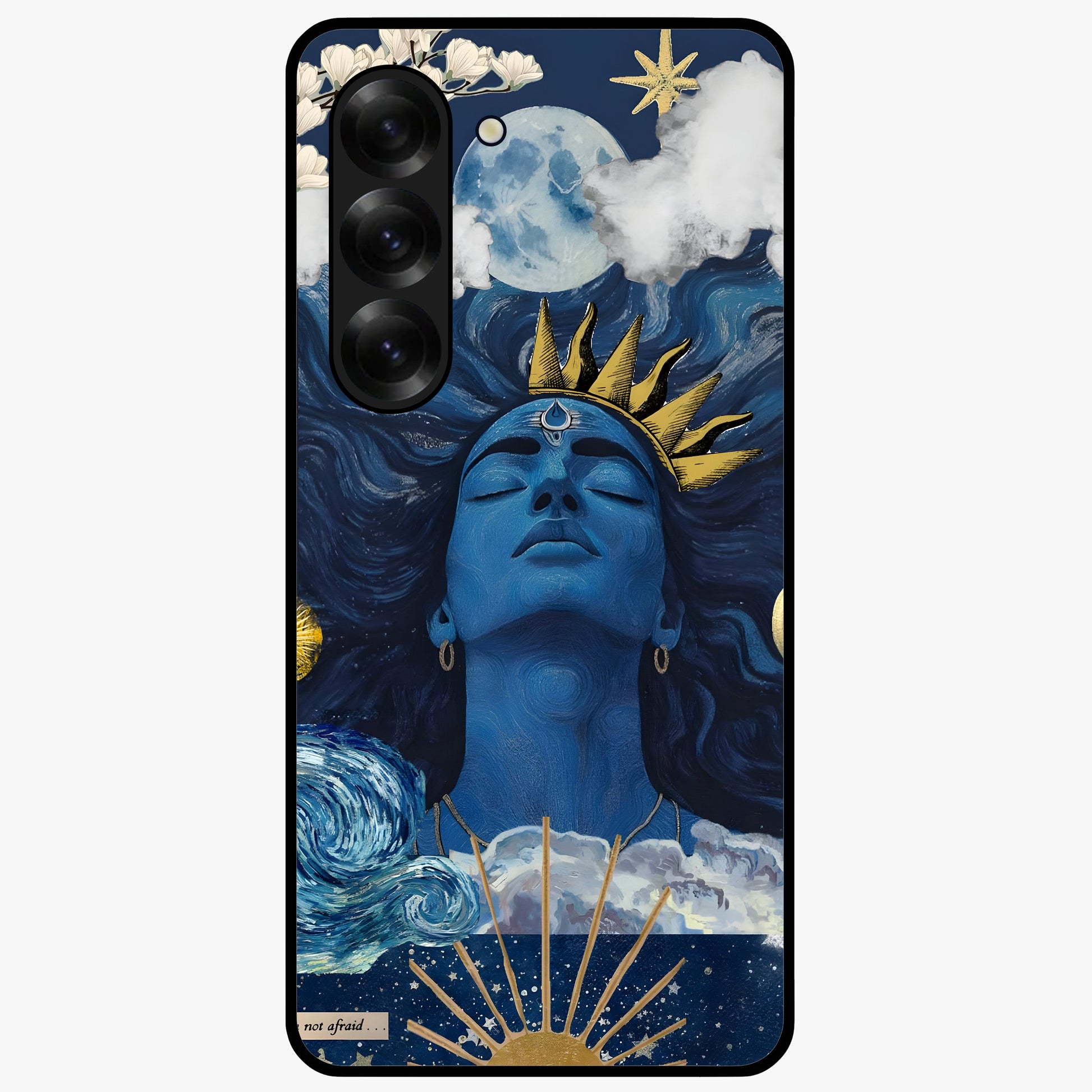 Aesthetic Lord Shiva Glass Case showing flat back view with divine Shiva artwork and glossy glass finish.
