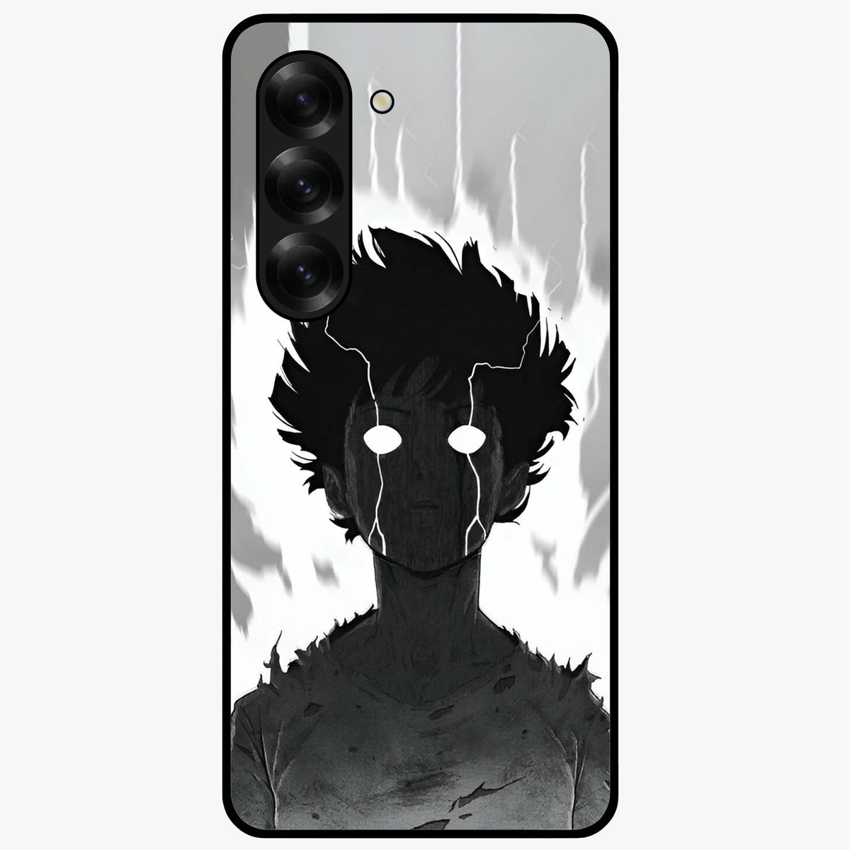 Awakened Inner Rage Glass Case showing flat back view with intense artistic artwork and glossy glass finish.