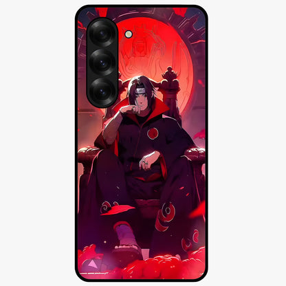 Blood Moon Sovereign Glass Case showing flat back view with mystical blood moon artwork and glossy glass finish.