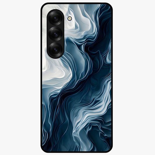 Ethereal Paper Marble Glass Case showing flat back view with soft marble paper texture artwork and glossy glass finish.