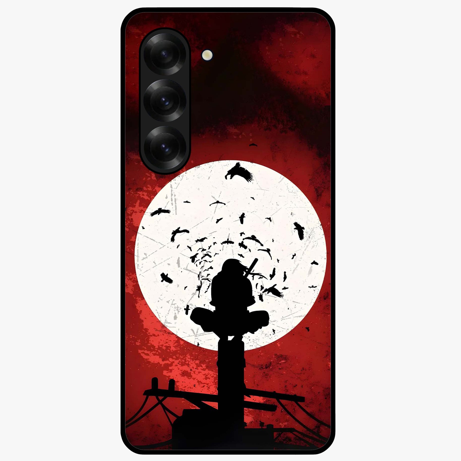 Itachi Limited Edition Naruto Anime Glass Case showing flat back view with iconic anime character artwork and glossy glass finish.