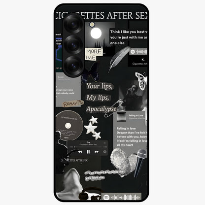 Midnight Love Echo Glass Case showing flat back view with romantic midnight themed artwork and glossy glass finish.